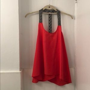 Orange/red top halter top size s